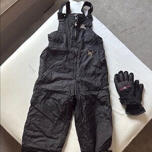ZeroXposur Black Snow Bib Overalls w/Gloves